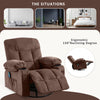 JONPONY Massage Rocker Recliner Chair with Vibration Massage and Heat Ergonomic Lounge Chair for Living Room with Rocking Function and Side Pocket, 2 Cup Holders, USB Charge Port,Brown