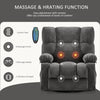 JONPONY Massage Rocker Recliner Chair with Vibration Massage and Heat Ergonomic Lounge Chair for Living Room with Rocking Function and Side Pocket, 2 Cup Holders, USB Charge Port,Grey