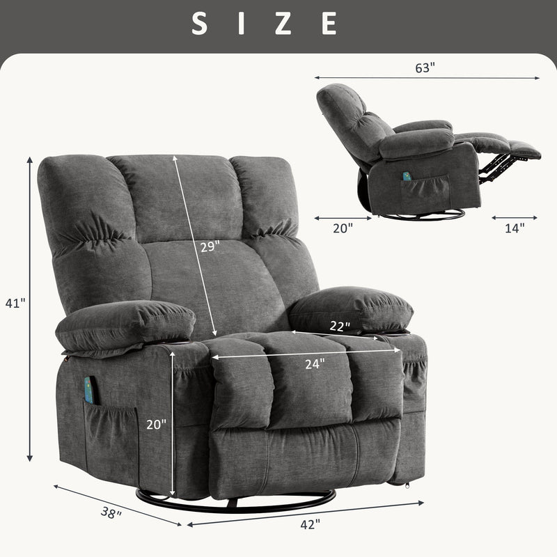 JONPONY Massage Rocker Recliner Chair with Vibration Massage and Heat JONPONY Massage Rocker Recliner Chair with Vibration Massage and Heat