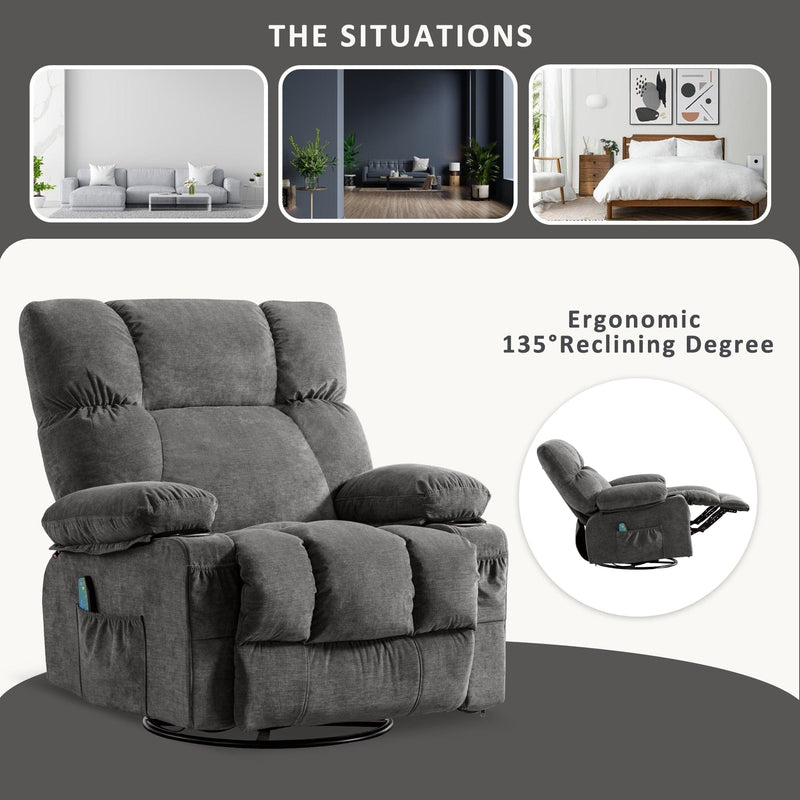 JONPONY Massage Rocker Recliner Chair with Vibration Massage and Heat JONPONY Massage Rocker Recliner Chair with Vibration Massage and Heat
