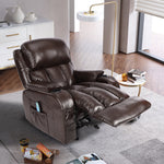 JONPONY Massage Rocker Recliner Chair with Vibration Massage and Heat Ergonomic Lounge Chair for Living Room with Rocking Function and Side Pocket, 2 Cup Holders, USB Charge Port,Brown