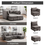 JONPONY Modular Sectional Sofa with Storage, Washable Sectional Couch with Changeable Covers, Corner Seat for Modular Sofa