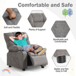 JONPONY Kids Recliner Chair， Push Back Toddler Recliner with Cup Holders & Side Pockets， Adjustable Footrest & Headrest Kids Sofa for Boys Girls 3+ Age Group