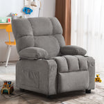 JONPONY Kids Recliner Chair， Push Back Toddler Recliner with Cup Holders & Side Pockets， Adjustable Footrest & Headrest Kids Sofa for Boys Girls 3+ Age Group