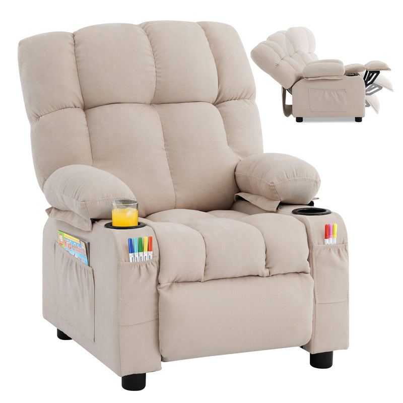 JONPONY Kids Recliner Chair,Push Back Toddler Recliner with Cup Holder