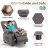 JONPONY Kids Recliner Chair，Push Back Toddler Recliner with Cup Holders & Side Pockets， Adjustable Footrest & Headrest Kids Sofa for Boys Girls 3+ Age Group, Grey