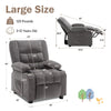 JONPONY Kids Recliner Chair，Push Back Toddler Recliner with Cup Holders & Side Pockets， Adjustable Footrest & Headrest Kids Sofa for Boys Girls 3+ Age Group, Grey