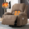 JONPONY Kneading Massage Rocker Recliner Chair with 4 Point Back Kneading Massage and Heat Ergonomic Lounge Chair for Living Room with Rocking Function and 2 Cup Holders, USB Charge Port,Gray