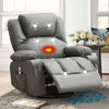 JONPONY Manual Recliner Chair with Heat Therapy and Massage Function, Heavy Duty Reclining Mechanism Massage Chair, Elderly Single Rocker Sofa with Cup Holders for Bedroom Home Theater,Black