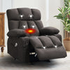 JONPONY Manual Recliner Chair with Heat Therapy and Massage Function, Heavy Duty Reclining Mechanism Massage Chair, Elderly Single Rocker Sofa with Cup Holders for Bedroom Home Theater,Grey