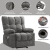 JONPONY Manual Recliner Chair with Heat Therapy and Massage Function, Heavy Duty Reclining Mechanism Massage Chair, Elderly Single Rocker Sofa with Cup Holders for Bedroom Home Theater,Grey