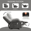 JONPONY Manual Recliner Chair with Heat Therapy and Massage Function, Heavy Duty Reclining Mechanism Massage Chair, Elderly Single Rocker Sofa with Cup Holders for Bedroom Home Theater,Grey