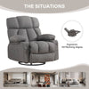 JONPONY Massage Rocker Recliner Chair with Vibration Massage and Heat Ergonomic Lounge Chair for Living Room with Rocking Function and Side Pocket, 2 Cup Holders, USB Charge Port,Grey