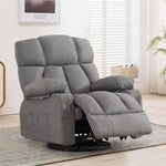 JONPONY Massage Rocker Recliner Chair with Vibration Massage and Heat Ergonomic Lounge Chair for Living Room with Rocking Function and Side Pocket, 2 Cup Holders, USB Charge Port,Grey