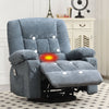 JONPONY Massage Swivel Rocker Recliner Chair with Vibration Massage and Heat Ergonomic Lounge Chair for Living Room with Rocking Function and Side Pocket, 2 Cup Holders, USB Charge Port,Grey
