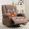 JONPONY Massage Swivel Rocker Recliner Chair with Vibration Massage and Heat Ergonomic Lounge Chair for Living Room with Rocking Function and Side Pocket, 2 Cup Holders, USB Charge Port,Grey