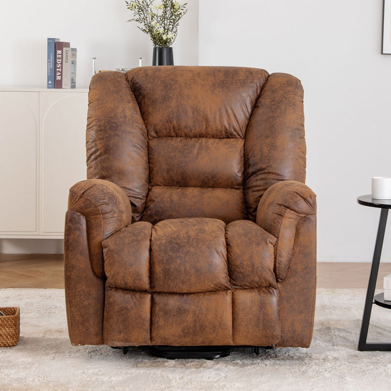 JONPONY Power Lift Recliner Chair for Elderly ,Massage Chair Full Body for Living Room with Infinite Position and Side Pocket,USB Charge Port,Light Brown