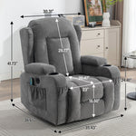 JONPONY Power Lift Recliner Chair for Elderly with Heat and Vibration Massage Recliner Chair with Dual Cup Holders for Living Room- Infinite Position, Side Pocket,Gray