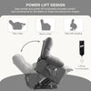 JONPONY Power Lift Recliner Chair for Elderly with Heat and Vibration Massage Recliner Chair with USB Charge Port for Living Room- Infinite Position, Side Pocket,Grey