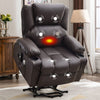 JONPONY Power Lift Recliner Chair Recliners for Elderly with Heat and Massage Recliner Chair for Living Room with Infinite Position and Side Pocket,USB Charge Port,Black