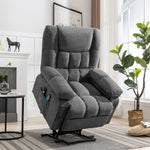 JONPONY Power Lift Recliner Chair Recliners for Elderly with Heat and Massage Recliner Chair for Living Room with Infinite Position and Side Pocket,USB Charge Port,Brown