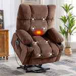 JONPONY Power Lift Recliner Chair Recliners for Elderly with Heat and Massage Recliner Chair for Living Room with Infinite Position and Side Pocket,USB Charge Port,Grey