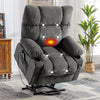 JONPONY Power Lift Recliner Chair Recliners for Elderly with Heat and Massage Recliner Chair for Living Room with Infinite Position and Side Pocket,USB Charge Port,Grey
