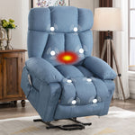 JONPONY Power Lift Recliner Chair Recliners for Elderly with Heat and Massage Recliner Chair for Living Room with Infinite Position and Side Pocket,USB Charge Port,Grey