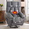 JONPONY Power Lift Recliner Chair Recliners for Elderly with Heat and Massage Recliner Chair for Living Room with Infinite Position and Side Pocket,USB Charge Port,Grey
