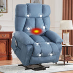 JONPONY Power Lift Recliner Chair Recliners for Elderly with Heat and Massage Recliner Chair for Living Room with Infinite Position and Side Pocket,USB Charge Port,Grey