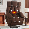 JONPONY Power Lift Recliner Chair Recliners for Elderly with Heat and Massage Recliner Chair for Living Room with Infinite Position and Side Pocket,USB Charge Port,Grey