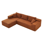 104.33" Sponge Sectional Sofa Couch for Living Room,L Shaped Modern Lamb Modular High Density Sponge Floor Sofa,Upholstered Corner Cloud Couch