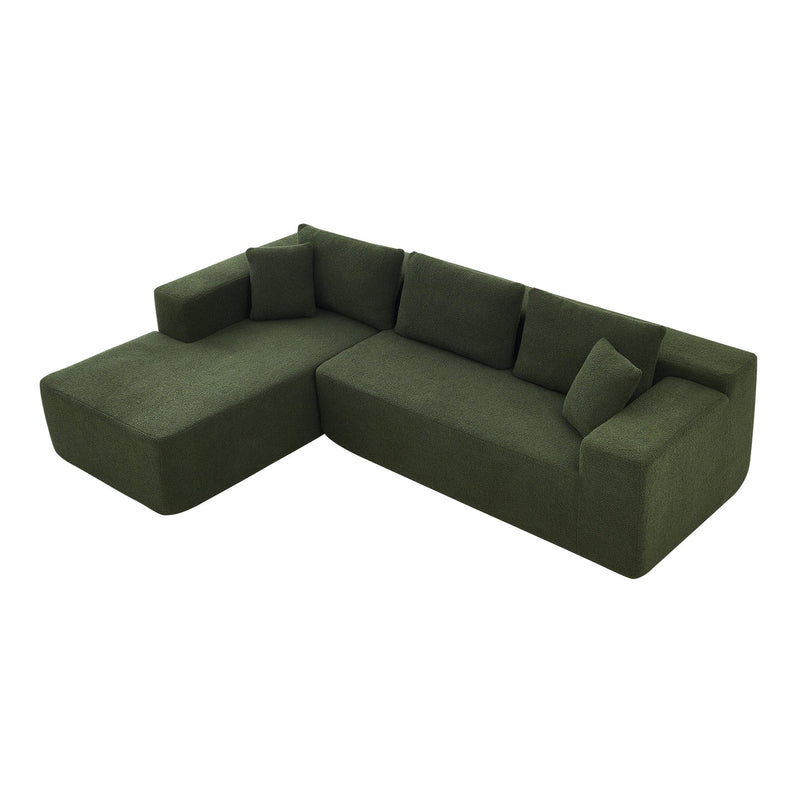 104.33" Sponge Sectional Sofa Couch for Living Room,L Shaped Modern Lamb Modular High Density Sponge Floor Sofa,Upholstered Corner Cloud Couch