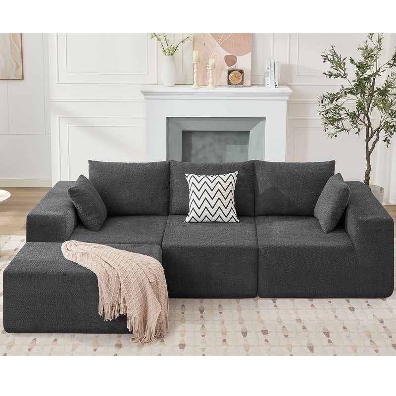 JONPONY 103" Modular Sectional Sofa, L Shaped Cloud Sectional Couch with Deep Seats, Modern Boneless Couch with Chaise, No Assembly Foam Couches, Upholstered Couches for Living Room & Bedroom