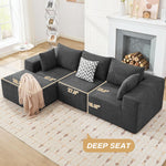 JONPONY 103" Modular Sectional Sofa, L Shaped Cloud Sectional Couch with Deep Seats, Modern Boneless Couch with Chaise, No Assembly Foam Couches, Upholstered Couches for Living Room & Bedroom