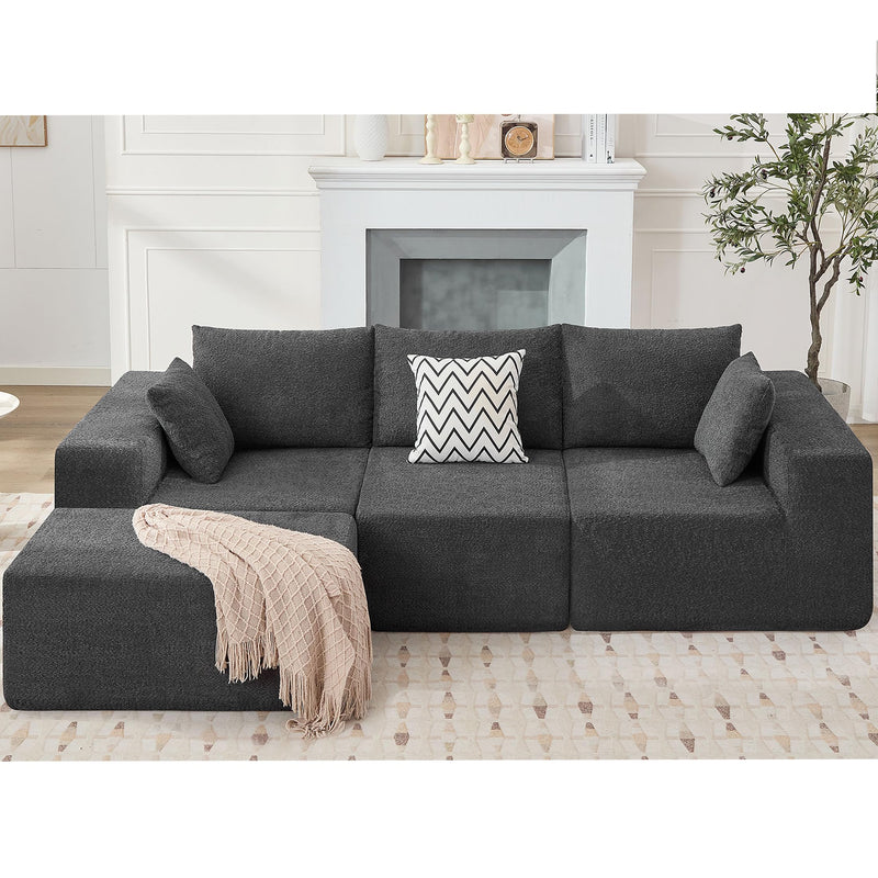 JONPONY 103" Modular Sectional Sofa, L Shaped Cloud Sectional Couch with Deep Seats, Modern Boneless Couch with Chaise, No Assembly Foam Couches, Upholstered Couches for Living Room & Bedroom