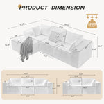 JONPONY 103" Modular Sectional Sofa, L Shaped Cloud Sectional Couch with Deep Seats, Modern Boneless Couch with Chaise, No Assembly Foam Couches, Upholstered Couches for Living Room & Bedroom