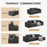 JONPONY 103" Modular Sectional Sofa, L Shaped Cloud Sectional Couch with Deep Seats, Modern Boneless Couch with Chaise, No Assembly Foam Couches, Upholstered Couches for Living Room & Bedroom