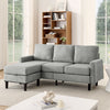 JONPONY 35.5" L Shaped Couch With Storage Reversible Ottoman Bench 3 Seater for Living Room, Apartment, Compact Spaces