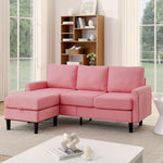 JONPONY 35.5" L Shaped Couch With Storage Reversible Ottoman Bench 3 Seater for Living Room, Apartment, Compact Spaces