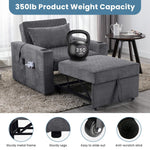 JONPONY Convertible Sleeper Chair Bed with Massage and Heat Pillow, 3 in 1 Sleeper Multi-Functional Chair Sofa Bed for Drawing Room,Bedroom for Adult