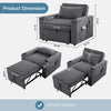 JONPONY Convertible Sleeper Chair Bed with Massage and Heat Pillow, 3 in 1 Sleeper Multi-Functional Chair Sofa Bed for Drawing Room,Bedroom for Adult