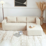 JONPONY L Shape Sofa, 2 Pcs Anti-Slip Sofa for 3 + 3 Seaters Chaise Cushion Couch with Pillowcases, Living Room foam sofa free installation
