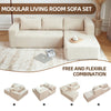 JONPONY L Shape Sofa, 2 Pcs Anti-Slip Sofa for 3 + 3 Seaters Chaise Cushion Couch with Pillowcases, Living Room foam sofa free installation