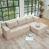 JONPONY L Shape Sofa, 2 Pcs Anti-Slip Sofa for 3 + 3 Seaters Chaise Cushion Couch with Pillowcases, Living Room foam sofa free installation