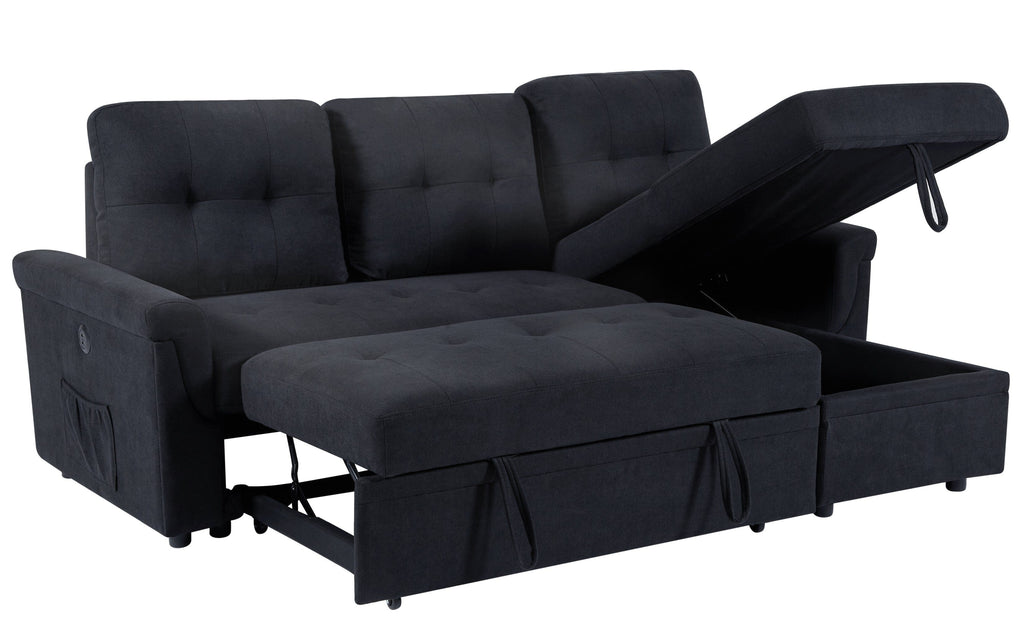 JONPONY Sleeper Sofa, Sofa Bed- 2 in 1 Pull Out Couch Bed with Storage Chaise for Living Room, Sofa Sleeper with Pull Out Bed,