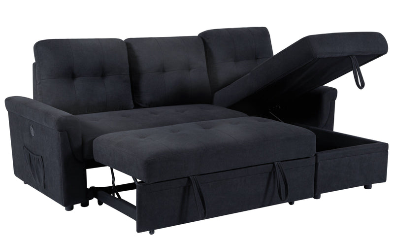 JONPONY Sleeper Sofa, Sofa Bed- 2 in 1 Pull Out Couch Bed with Storage Chaise for Living Room, Sofa Sleeper with Pull Out Bed,