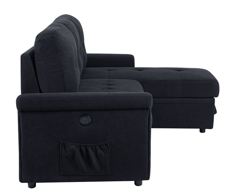 JONPONY Sleeper Sofa, Sofa Bed- 2 in 1 Pull Out Couch Bed with Storage Chaise for Living Room, Sofa Sleeper with Pull Out Bed,