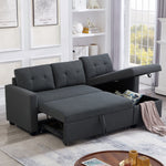 JONPONY Sleeper Sofa, Sofa Bed- 2 in 1 Pull Out Couch Bed with Storage Chaise for Living Room, Sofa Sleeper with Pull Out Bed,