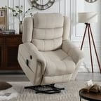 Large Power Lift Recliner Chair with Massage and Heat for Elderly, Overstuffed Wide Recliners, Heavy Duty Reclining Mechanism with USB Ports